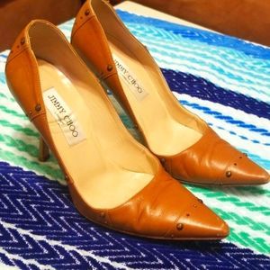 JIMMY CHOO LONDON MADE IN ITALY STUDDED LEATHER